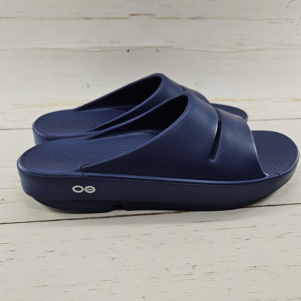 Oofos OOahh Womens 8 Blue Recovery Summer Slide Sandals Arch Support - Picture 5 of 10